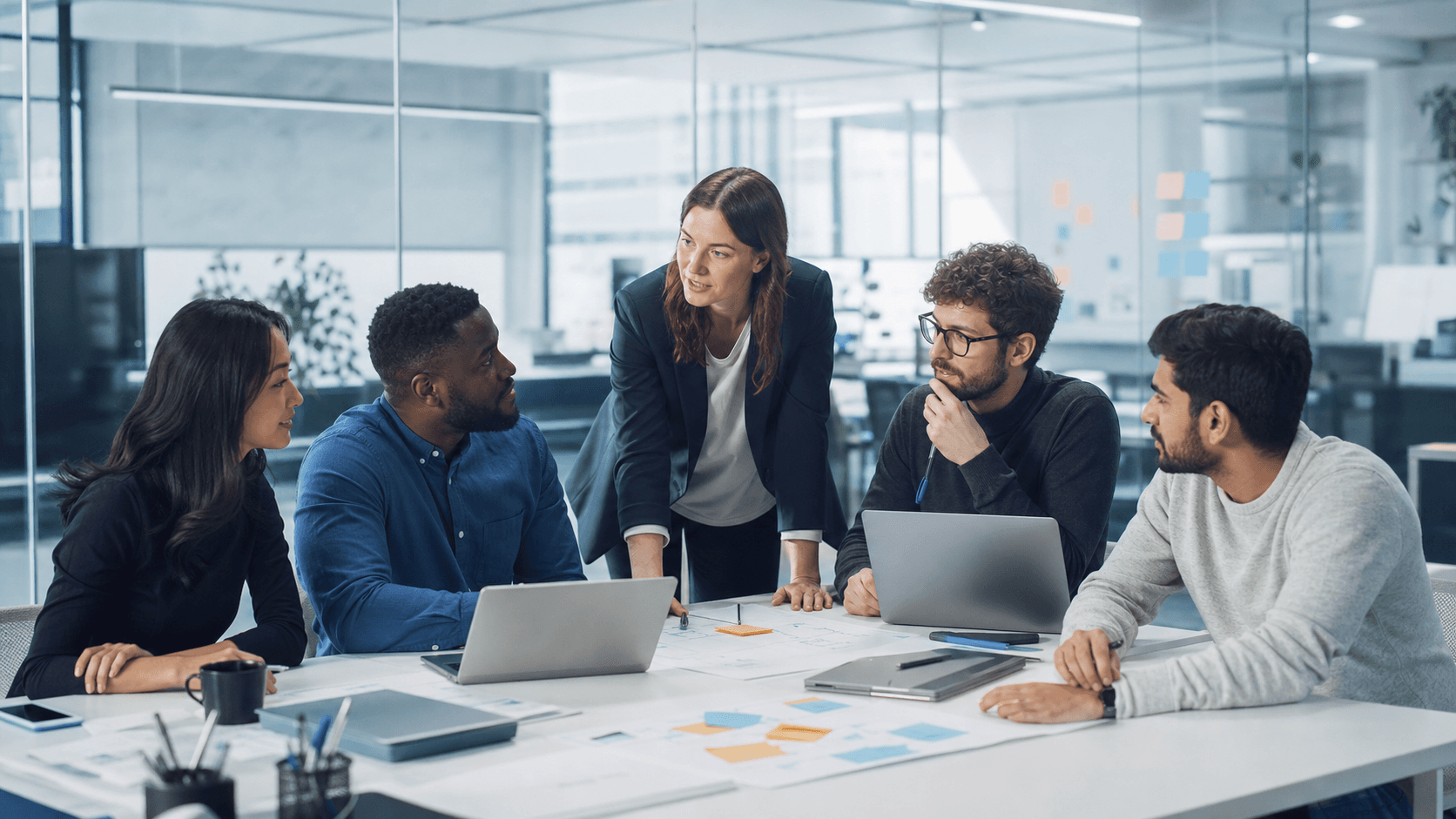 A software team collaborating on product strategy
